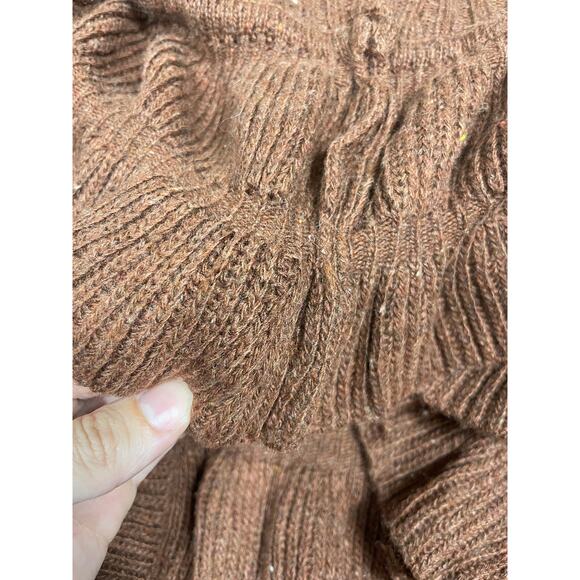 Jon & Anna Womens Size M Brown Ruffle Cardigan Sweater drawstring tie - Picture 7 of 11